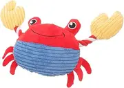 GANAZONO Interactive Plush Crab Dog Toy Squeaker Stuffed Animal Dog Chew Toy for Puppies