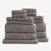 Renee Taylor Cambridge Textured 14 Piece Fossil Towel Pack