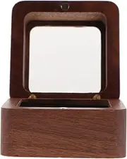 Zerodeko Square Proposal Ring Box Wooden Ring Storage Engagement Ring Boxes Mirror Jewelry Ring Box