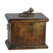 Bull Terrier II wooden urn with a statuette Art-Dog