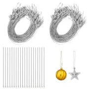 Christmas Ornament String Hangers, 200 Pcs Christmas Tree Ornament Silver