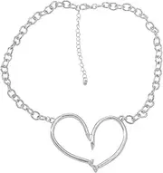 [ZMJK] Love Heart Necklace Hollow Love Pendant Necklace Collarbone Chain Couple Love Heart Necklaces for Girls Alloy Cute Heart Necklace Jewelry for Women