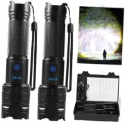 Rechargeable Flashlights High Lumen, 2 Pack Super Bright LED Flashlight with 5