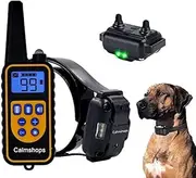 Calmshops Dog Training Collar with Wireless Remote, Waterproof Home Dog Training Device Vibrating Dog Collar with Remote Control Vibration/Beep Mode Dog Barking Collar/500 Yards Range (1 Dog)
