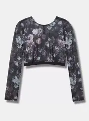 Torrid Floral Mesh Under It All Crop Top NWT New 0X