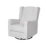 Recliner Armchair 360° Swivel Grey Fabric