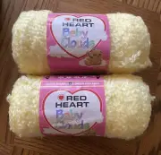 NEW Red Heart Baby Clouds Lemon Yellow Yarn Two Skeins 6oz Super Bulky Acrylic