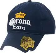 [Bioworld] Corona Beer Crown embroidered Logo Plain Blue Adjustable snapback Unisex Hat for Men Women, Blue
