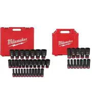 Milwaukee SAE/Metric Impact Socket Set 1/2" Drive 6-Point w/ Case (41-Piece)