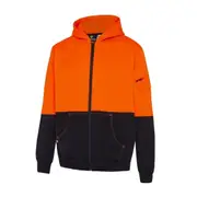 WS WORKWEAR Men's 2-Tone Hi-Vis 1/4 Zip Polyester Fleece Hoodie - Orange - Navy