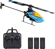GoolRC C129 RC Helicopter for Adults and Kids, 4 Channel 2.4Ghz Remote Control Helicopter with 6-Axis Gyro, Aileronless RC Aircraft with Altitude Hold, Landing Pad and 3 Batteries (Blue)