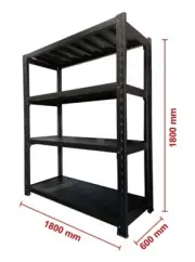 1.8m L×1.8m H×0.6m D Heavy Duty Shelving Garage Warehouse Storage Metal Rack