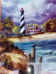 SUNSOUT 1000 Piece Jigsaw Puzzle "Solitude" by Rudy Reichardt # 45304 Lighthouse