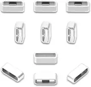 RAYWE 10Pcs 18mm Silicone Replacement Secure Rings Watch Strap Fasteners Band Keepers Strap Loops Compatible with Watch, White