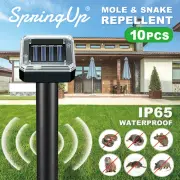 10Pcs Garden Snake Repeller Multi Pulse Ultrasonic Solar Powered Pest Repellent