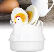 Microwave Oven 4 Eggs Boiler, Microwave Egg Steaner with Handle & Safety Buckle & Aluminum Inner Layer, Steamer Gadgets Cook Soft & Hard Boiled Egg (Chicken Shape 4.8 * 5.1In)