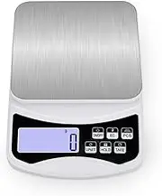 Disenkelubo Kitchen Scale, 10 kg Capacity, Precision to 1 g, Backlit LCD, Multiple Units, Tare, Hold, Power Saving Mode,Digital Postal Scale