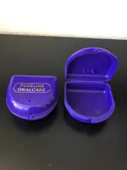 Set Of 2 Pureline Oralcare Deluxe Retainer Box Purple NEW