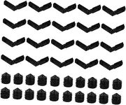 Alipis 20Pcs 1Set Black Corner Shelf Supports Aluminum Joint Brackets with Screws for Furniture Assembly for Tables Racks Cabinets and More