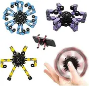 Funny Sensory Fidget Spinners Toys Finger Hand Spinner Toy Spinning Top Focus Toy with Transformable Chain Mechanical Spiral Twister Fingertip Gyro Stress Relief Toy for Kids Adults (4pack)