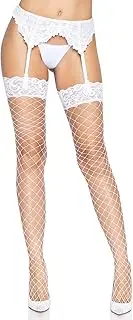 [Leg Avenue] Women's Lace Top Fence Fishnet Thigh Highs
