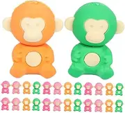 ARTIBETTER 36pcs Cute Monkey Shaped Erasers TPR Erasers Classroom Prizes School Supplies for Parties and Back to School Favors Mixed Style