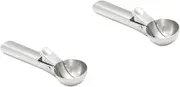 Cabilock 2pcs Stainless Steel Ice Cream Spoon Retro Scoop for Scooping Cookie Dough Meatballs Fruit Balls Mashed Potatoes 5 Colors