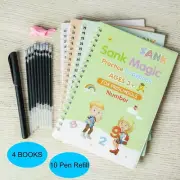 4 Books Colorful Magic Calligraphy Exercise Book Children Handwriting Copybook