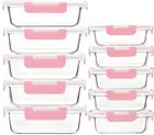 [10-Pack Meal Prep Containers with Snap Locking Lids, Glass Airtight Lunch, F...