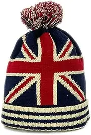 [ARG] Union Jack Flag Men Women Pompom Bobble Beanie Hat Snowboard Winter Knitted Warm UK GB Flag Hat