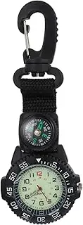 [Baluue] Multifunctional Outdoor Pocket Watch with Nylon Strap and Carabiner Clip Stylish Hiking Watch with Compass for Backpackers Durable and Practical for Long Term Use