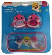 Nickelodeon Baby Shark Pink Swim Goggles Case Set Gift Pool UV Protection Beach