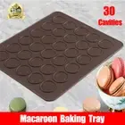 30 Cavities Macaroon Baking Tray Non Stick Mould Silicone Macaron Sheet Mat AU