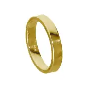 Gold Plated Sterling Silver 4mm Flat Wedding Band Ring Size I - Z