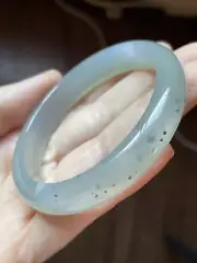 巴西冰玉髓 56 Mm 飘花 Natural chalcedony Agate Bangle