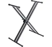 Adjustable, Portable Keyboard Stand Conductor Sheet Metal X-Frame Design Black
