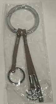 New Pandora Taupe Leather Clasp Opener Key Chain NIP
