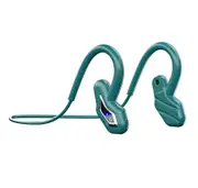 Bone Conduction Earphone Ear Hook Built-in Memory IPX5 Waterproof Sports Wireless Bluetooth-compatible Headphones for Running - Green A