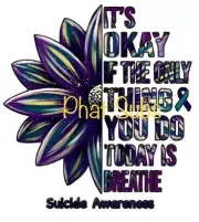 Sublimation Print Suicide Awareness Flower Ready to Press Heat Transfer