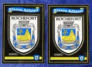 2 - Vintage Rochefort France Blason Adhésif Travel Souvenir Sticker / Postcard