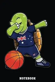 [Meredith Lewis] Dabbing Turtle Australia Jersey Australian Basketball Lovers Notebook: A blank lined basketball notebook 6x9 in 110 Pages that makes a fun basketball ... women's basketball, team basketball gifts