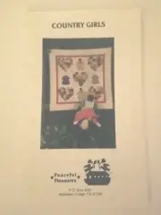 Vtg Peaceful Pleasures Country Girls Doll & Quilt Pattern Wall Hanging UNCUT