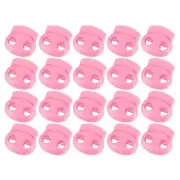 40Pcs 5mm Plastic Cord Locks Double Hole Spring Toggle Stopper, Pink