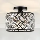 FRIDEKO HOME Light Fixtures Ceiling Mount - Black Hallway Light Fixtures Crys...