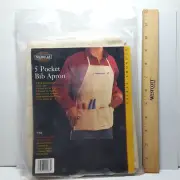 NOS McGuire Nicholas Cotton Canvas 5 Pocket Bib Apron w/ Hammer Loop # 83