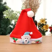Axgo 1 Pack Christmas Hat for Children, Non-Woven Cap for Xmas Celebrations and Recreation, Bear