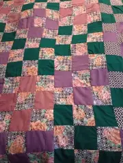VTG Handmade 2 Quilt Blanket Cottagecore Unfinished Patchwork 66x81 and 55x85