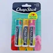 Chapstick I ❤️ Summer collection 3 sticks watermelon pink lemonade peaches cream