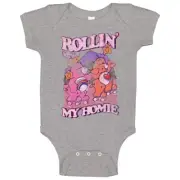 Rollin' With My Homie Funny Care Bears Worn Look Vintage Unisex Baby One Pi