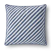 Cadence & Co. Oscar Faux Linen Striped Cushion Navy